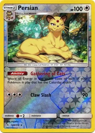 Unbroken Bonds Persian #148/214 reverse holo